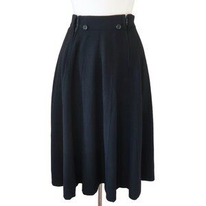 vtg 60s NORMAN NORELL gored panel flared midi skirt XXS wool crepe